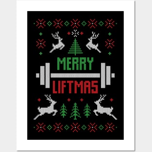 Merry Liftmas Ugly Christmas Sweater Fitness Lover Christmas Gift Posters and Art